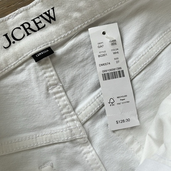 NWT J. Crew  9" demi-boot crop jean in white wash size 27 - Picture 5 of 12